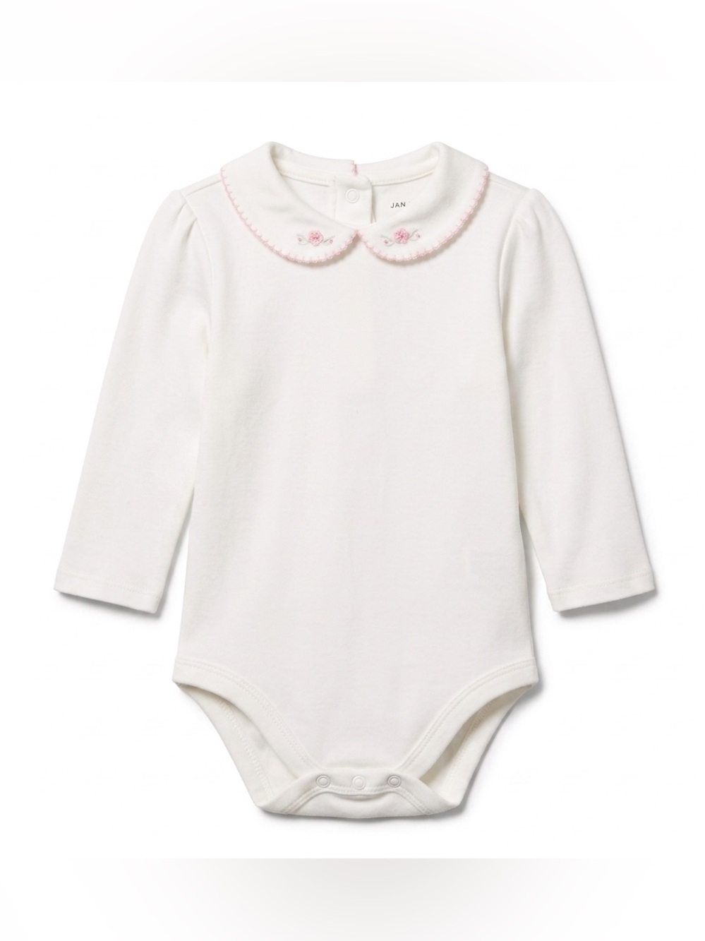 Janie and Jack Embroidered Peter Pan Collar Bodysuit, Size 0–3 Months